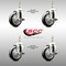 Service Caster 4 Inch 316SS Black Polyurethane Swivel 1/2 Inch Threaded Stem Caster Set Brake SCC SS316TS20S414-PPUB-BLK-TLB-121315-4 - alternate 3
